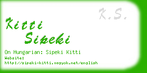 kitti sipeki business card